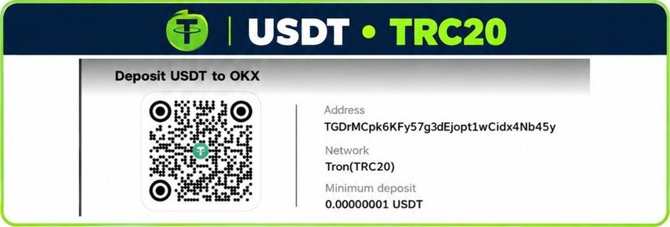 USDT TRC20 deposit QR and address